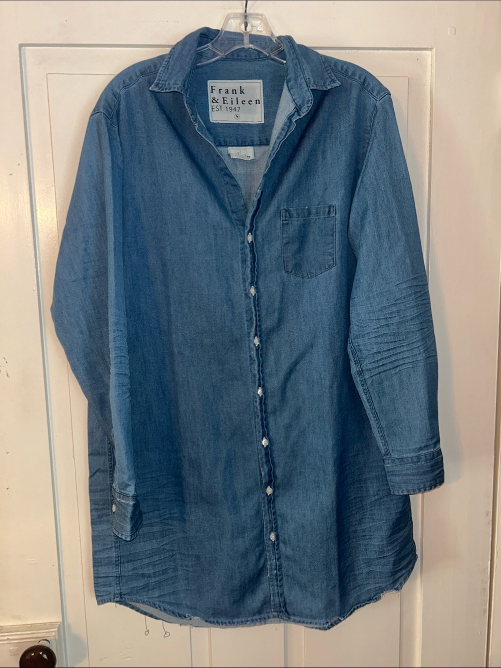Frank & Eileen Women’s Mary Shirt Dress Long Sleeve Denim Small Blue Classic